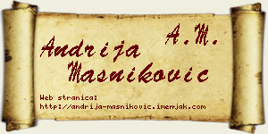 Andrija Masniković vizit kartica